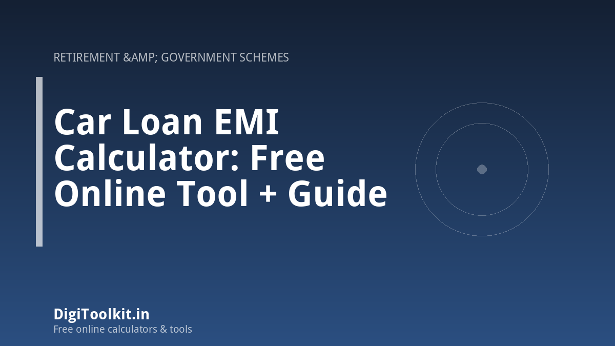 Car Loan EMI Calculator: Free Online Tool + Guide