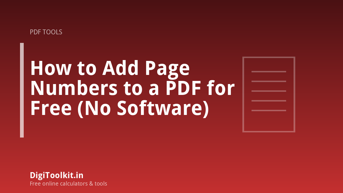 How to Add Page Numbers to a PDF for Free (No Software)