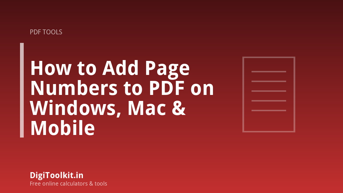 How to Add Page Numbers to PDF on Windows, Mac & Mobile