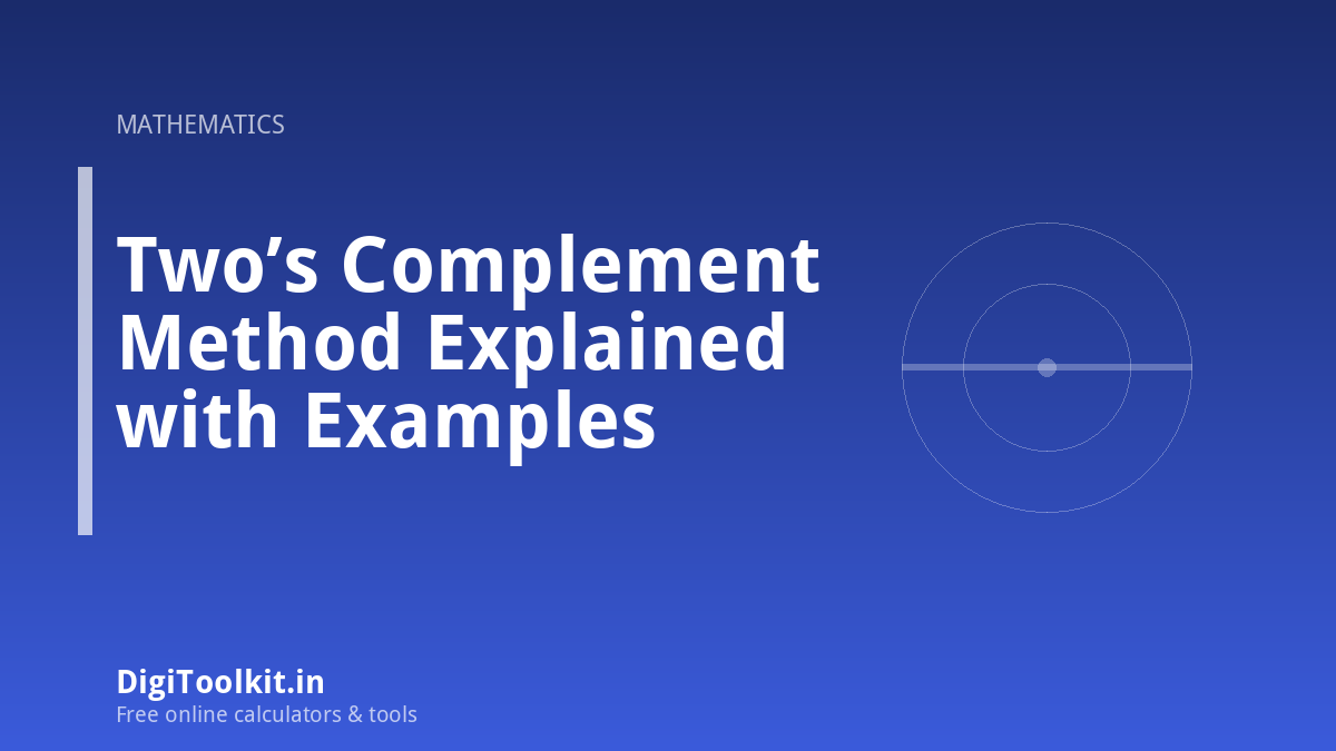 Illustration for Two’s Complement Method Explained with Examples - DigiToolkit