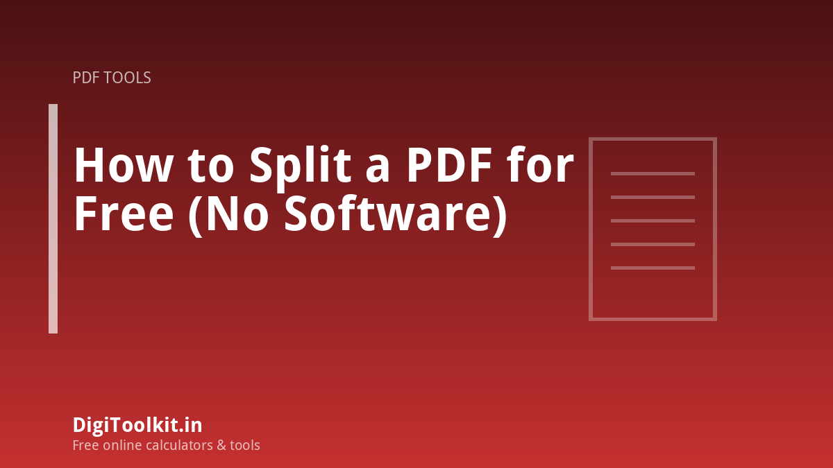 How to Split a PDF for Free (No Software)