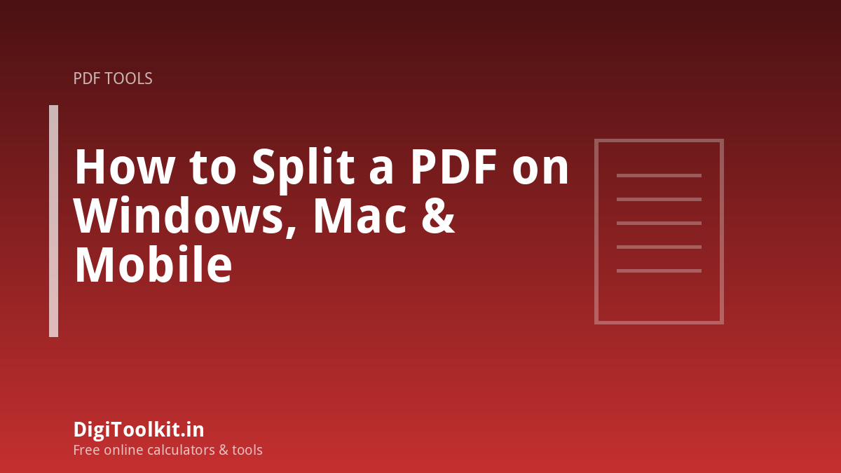 How to Split a PDF on Windows, Mac & Mobile
