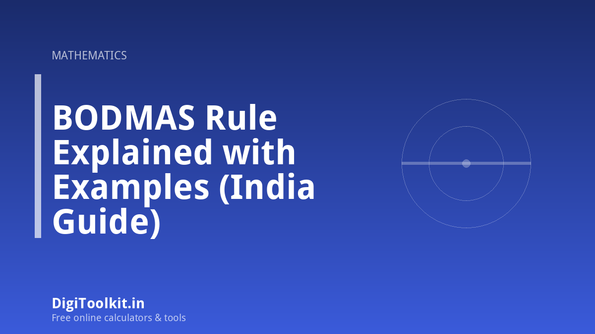 Illustration for BODMAS Rule Explained with Examples (India Guide) - DigiToolkit