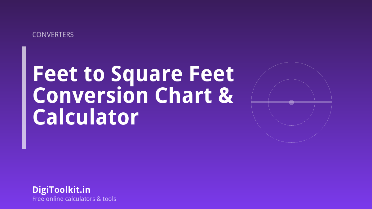 Illustration for Feet to Square Feet Conversion Chart & Calculator - DigiToolkit