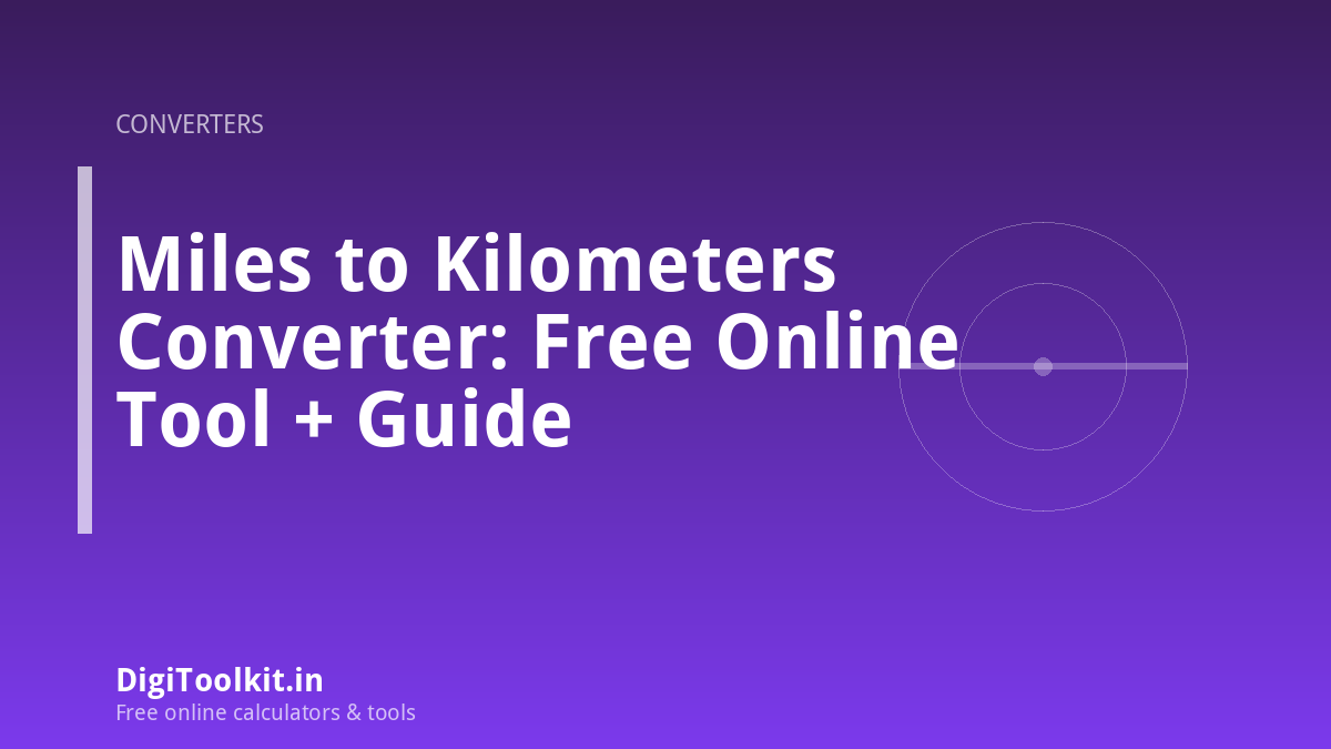 Miles to Kilometers Converter: Free Online Tool + Guide