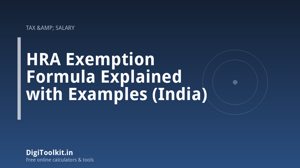 HRA Exemption Formula Explained with Examples (India)