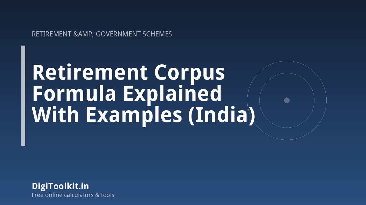 Illustration for Retirement Corpus Formula Explained With Examples (India) - DigiToolkit