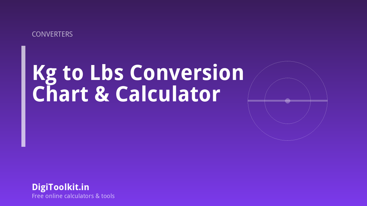 Kg to Lbs Conversion Chart & Calculator
