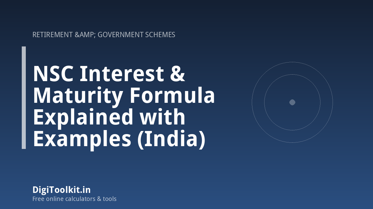 NSC Interest & Maturity Formula Explained with Examples (India)