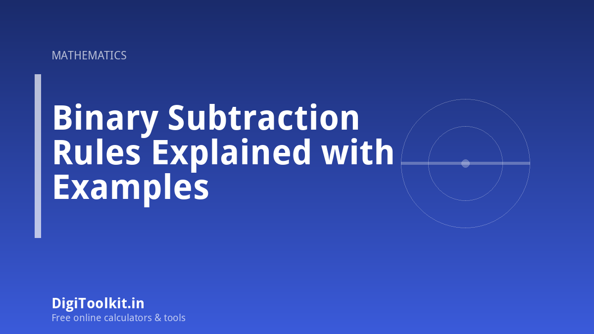 Binary Subtraction Rules Explained with Examples