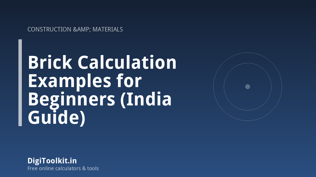 Brick Calculation Examples for Beginners (India Guide)