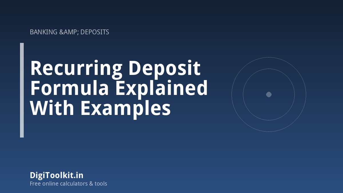 Recurring Deposit Formula Explained With Examples