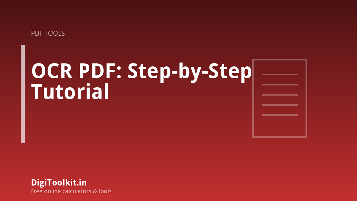 Illustration for OCR PDF: Step-by-Step Tutorial - DigiToolkit