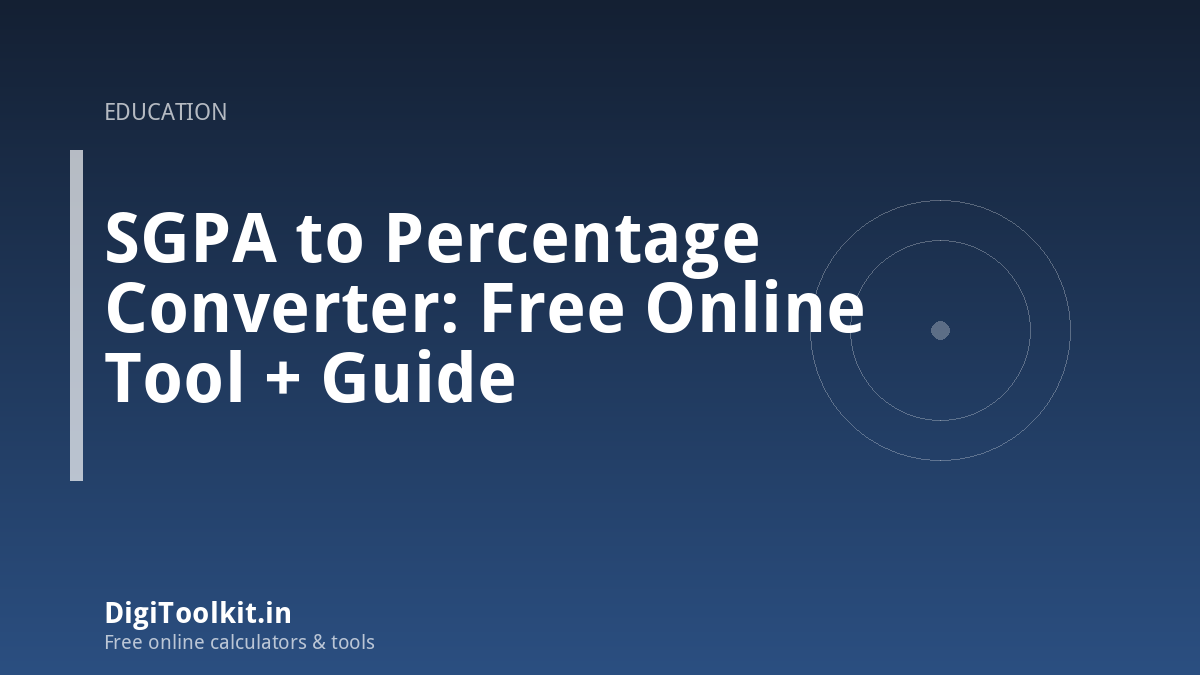 SGPA to Percentage Converter: Free Online Tool + Guide