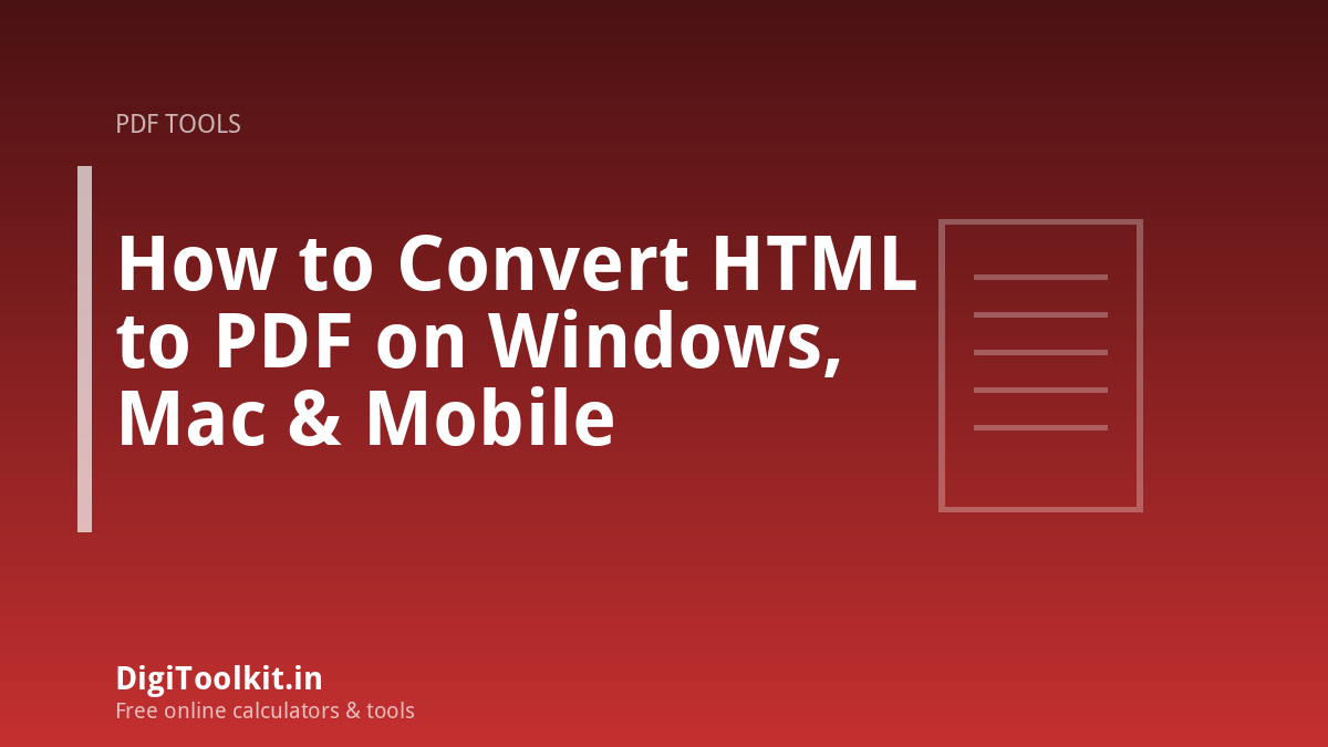 How to Convert HTML to PDF on Windows, Mac & Mobile