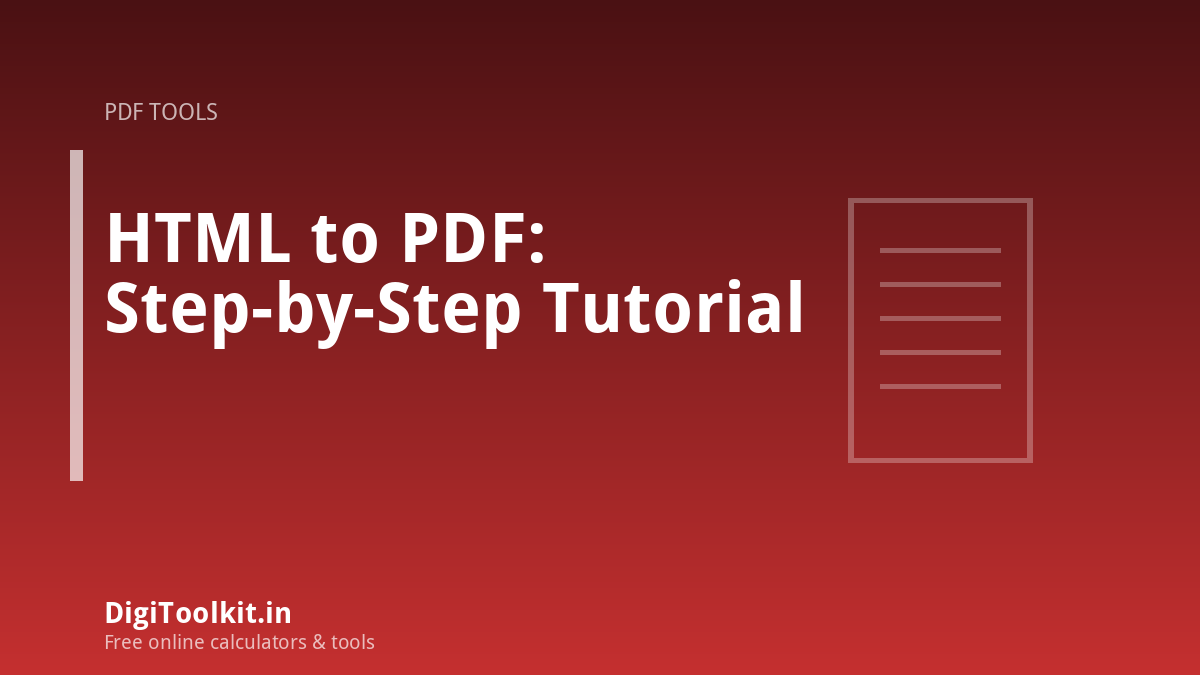 HTML to PDF: Step-by-Step Tutorial