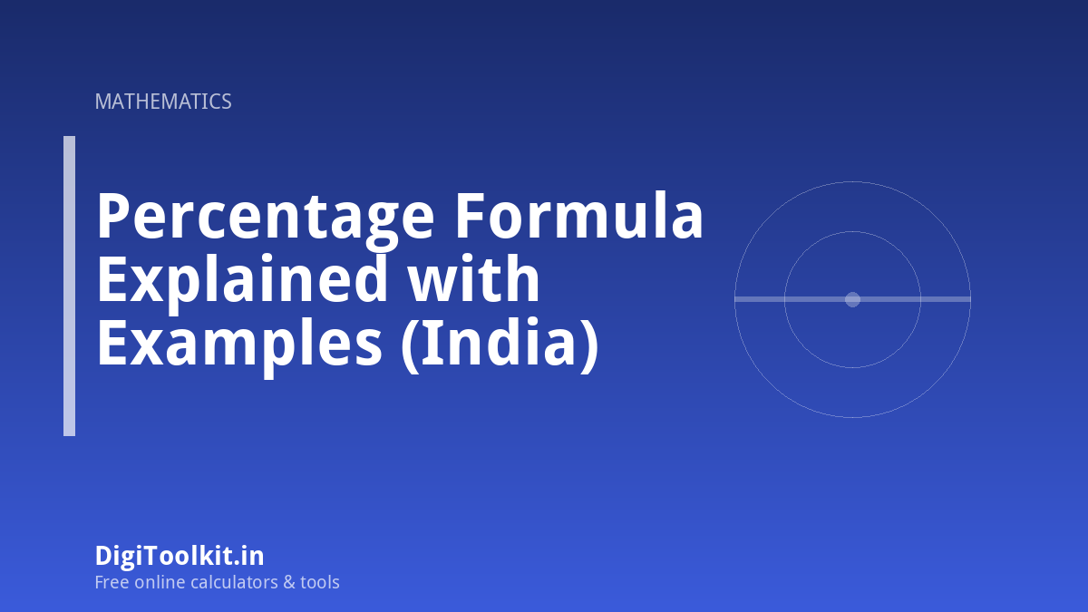 Illustration for Percentage Formula Explained with Examples (India) - DigiToolkit
