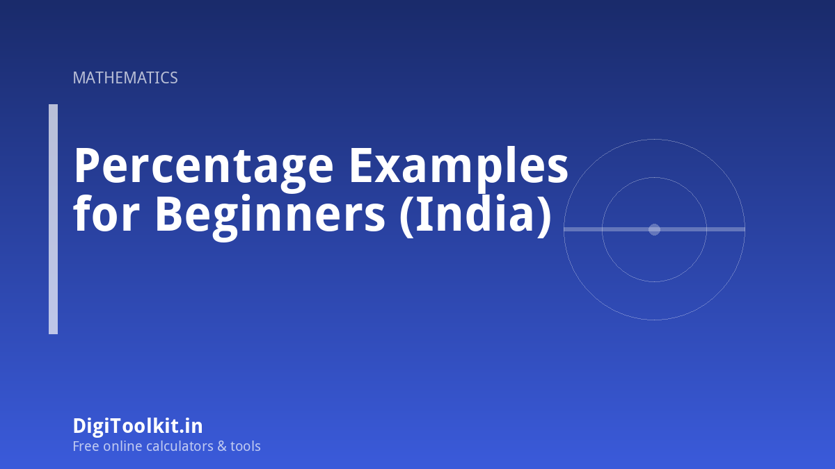 Illustration for Percentage Examples for Beginners (India) - DigiToolkit