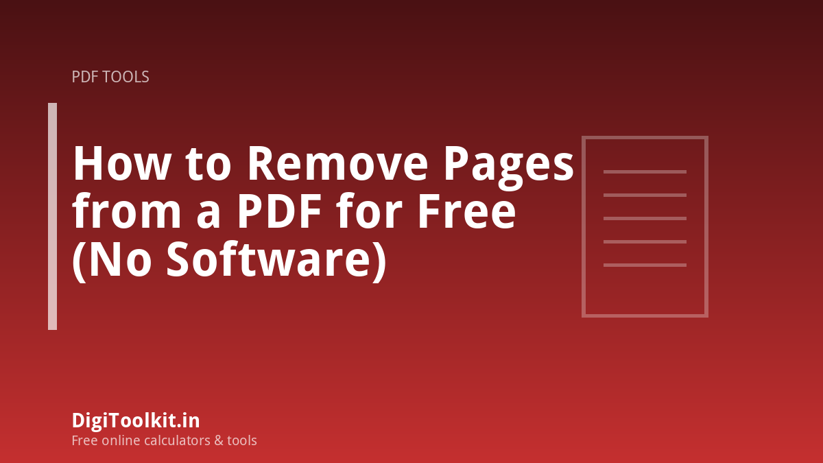 Illustration for How to Remove Pages from a PDF for Free (No Software) - DigiToolkit