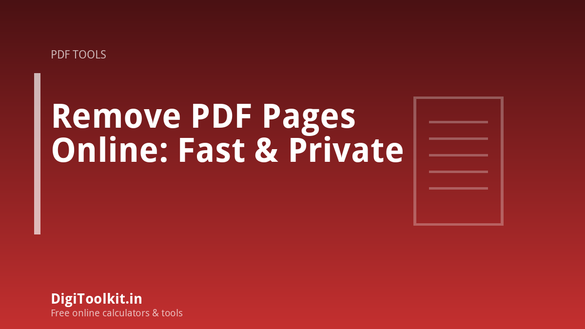 Illustration for Remove PDF Pages Online: Fast & Private - DigiToolkit