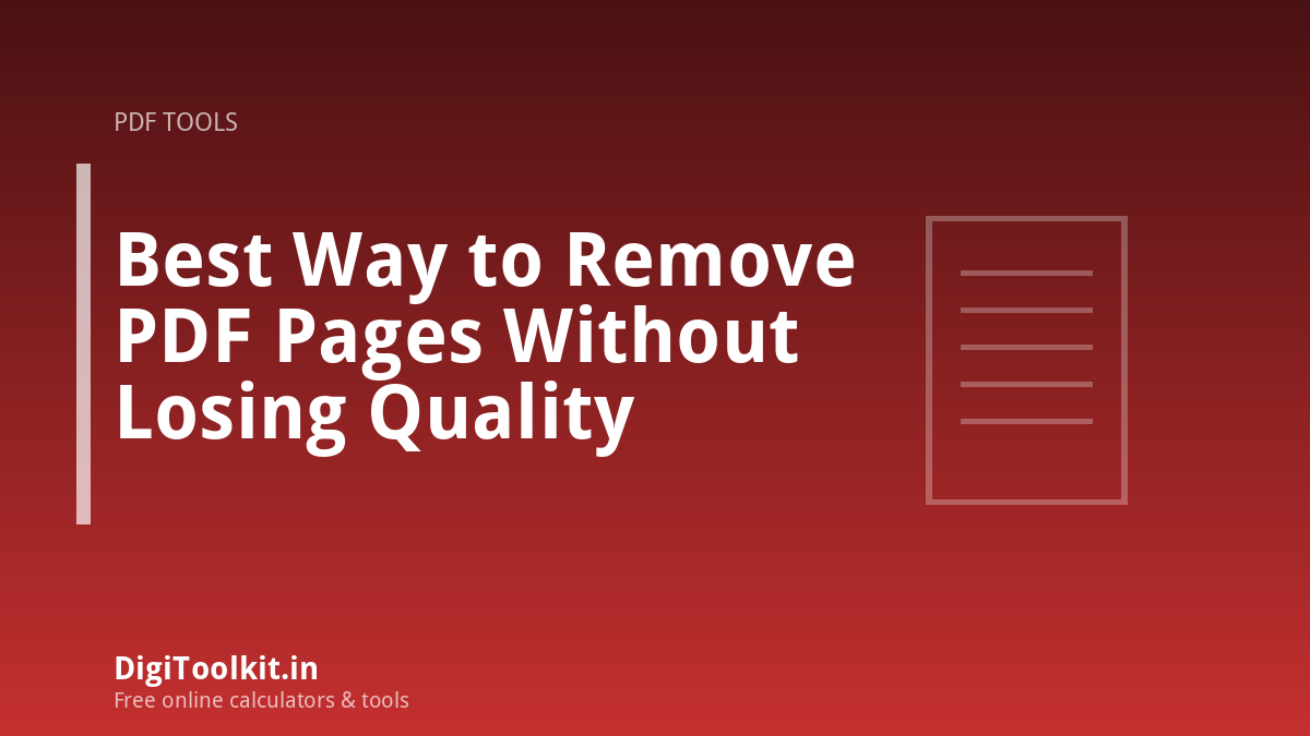 Best Way to Remove PDF Pages Without Losing Quality