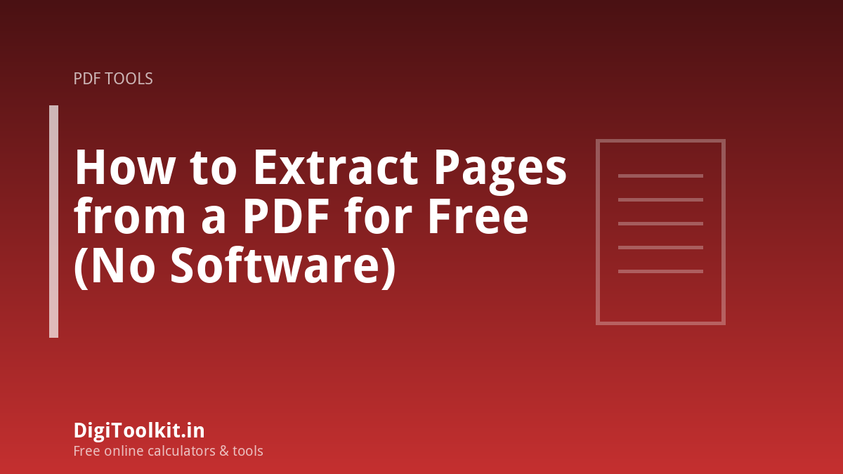How to Extract Pages from a PDF for Free (No Software)