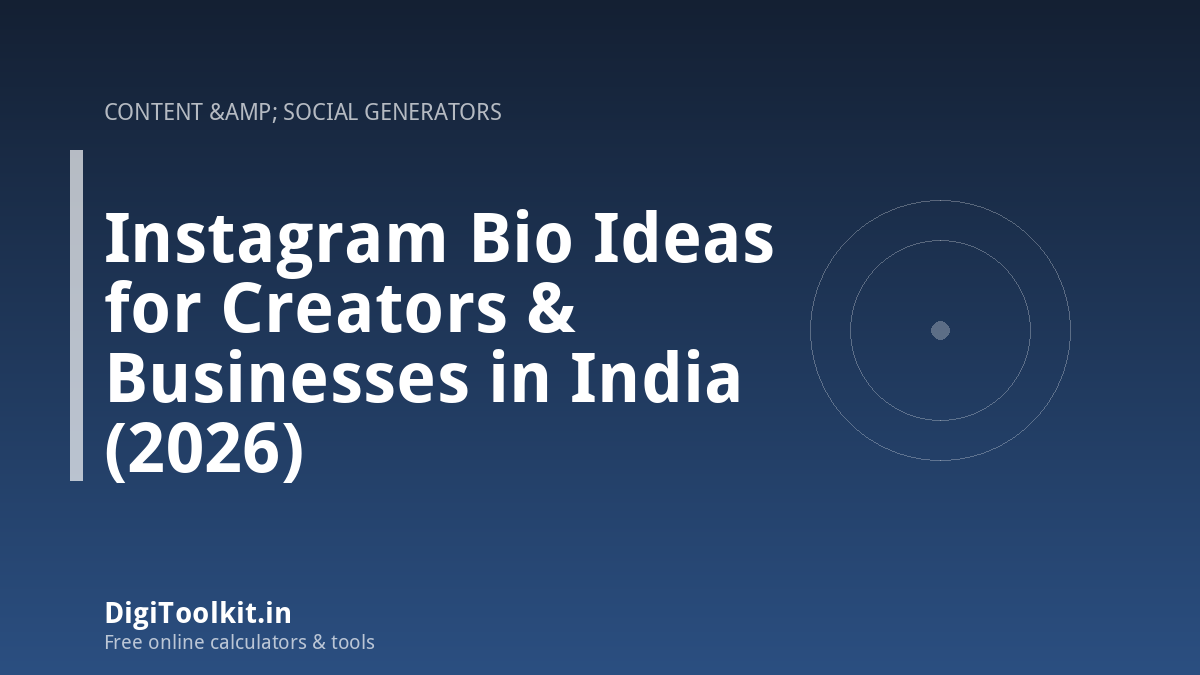Instagram Bio Ideas for Creators & Businesses in India (2026)