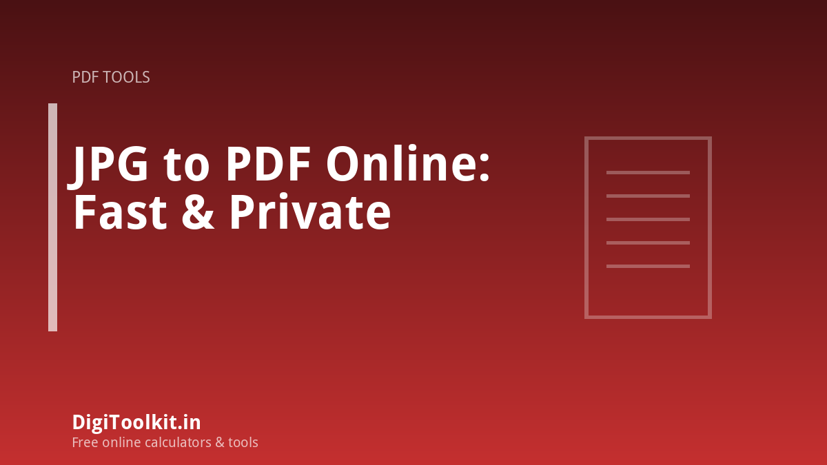 Illustration for JPG to PDF Online: Fast & Private - DigiToolkit